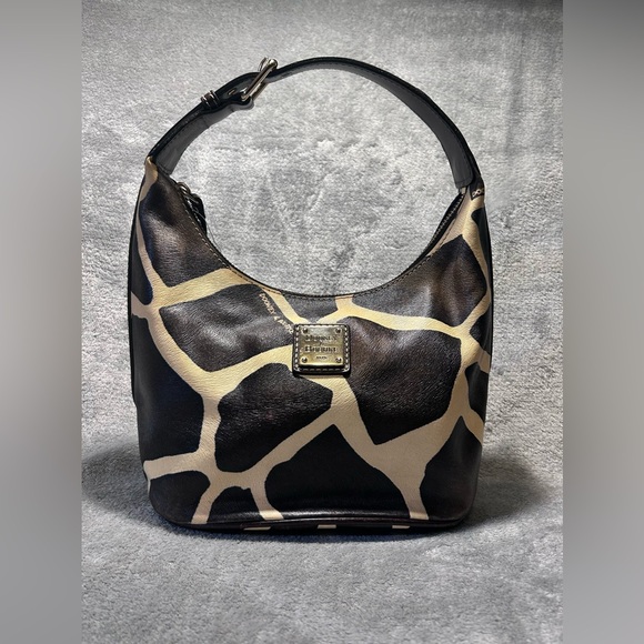 Dooney & Bourke Giraffe Print Hobo w/ Leather Strap & Trim and Gold Hardware - Picture 1 of 10